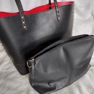 Reversible Black & Red Tote Bag